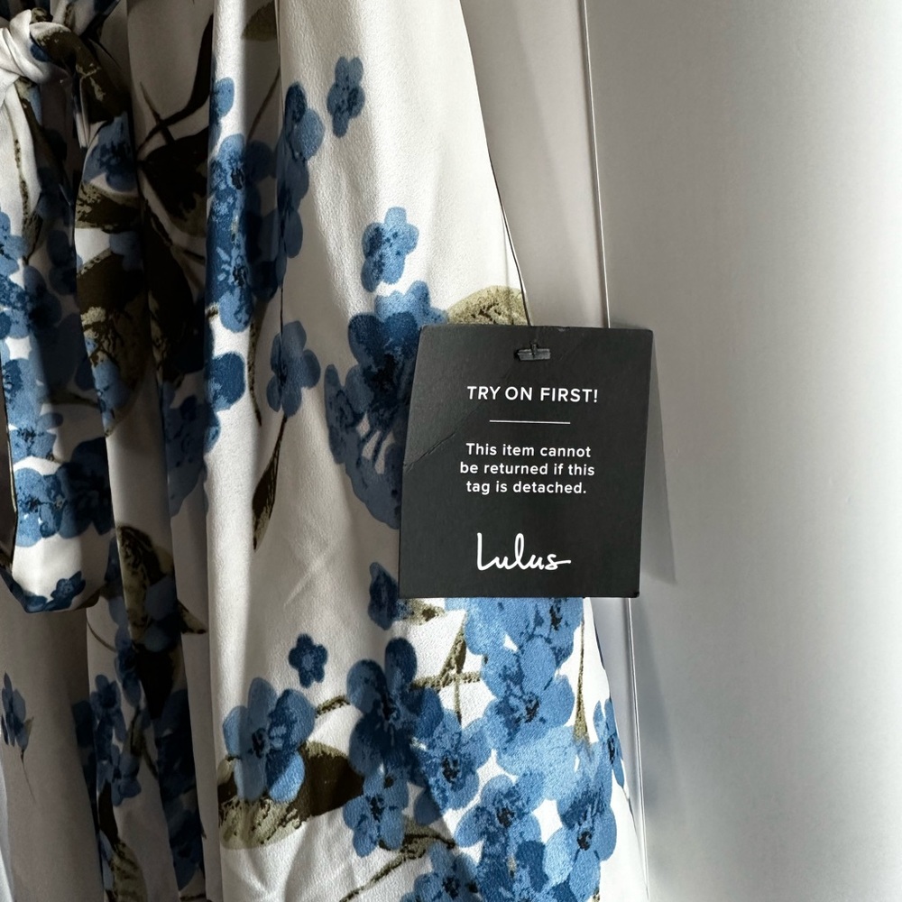 Lulu's Blue Floral High Low Dress - Picture 4 of 8